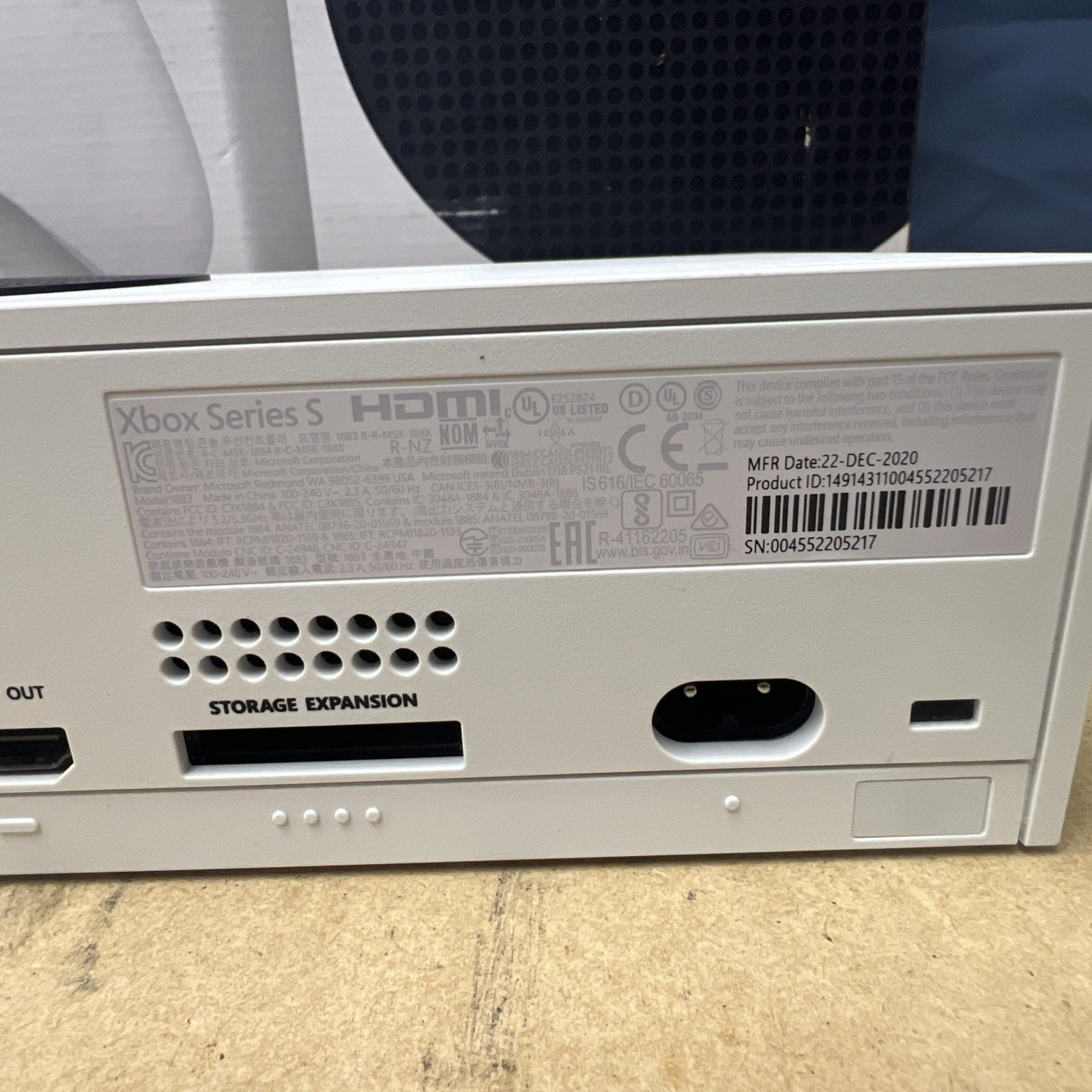Xbox Series S Digital Edition. Model # 1883