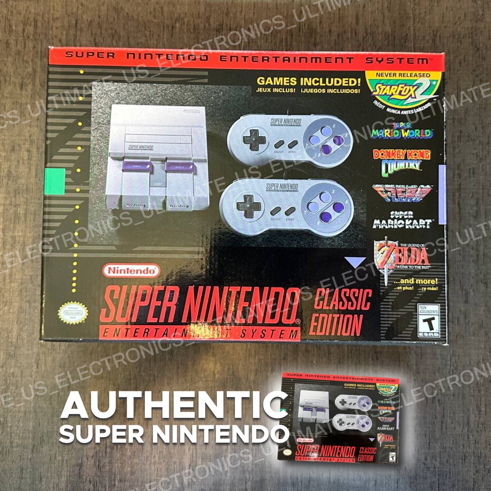 Authentic SNES Super Nintendo Classic Mini Super Entertainment System 21 Games