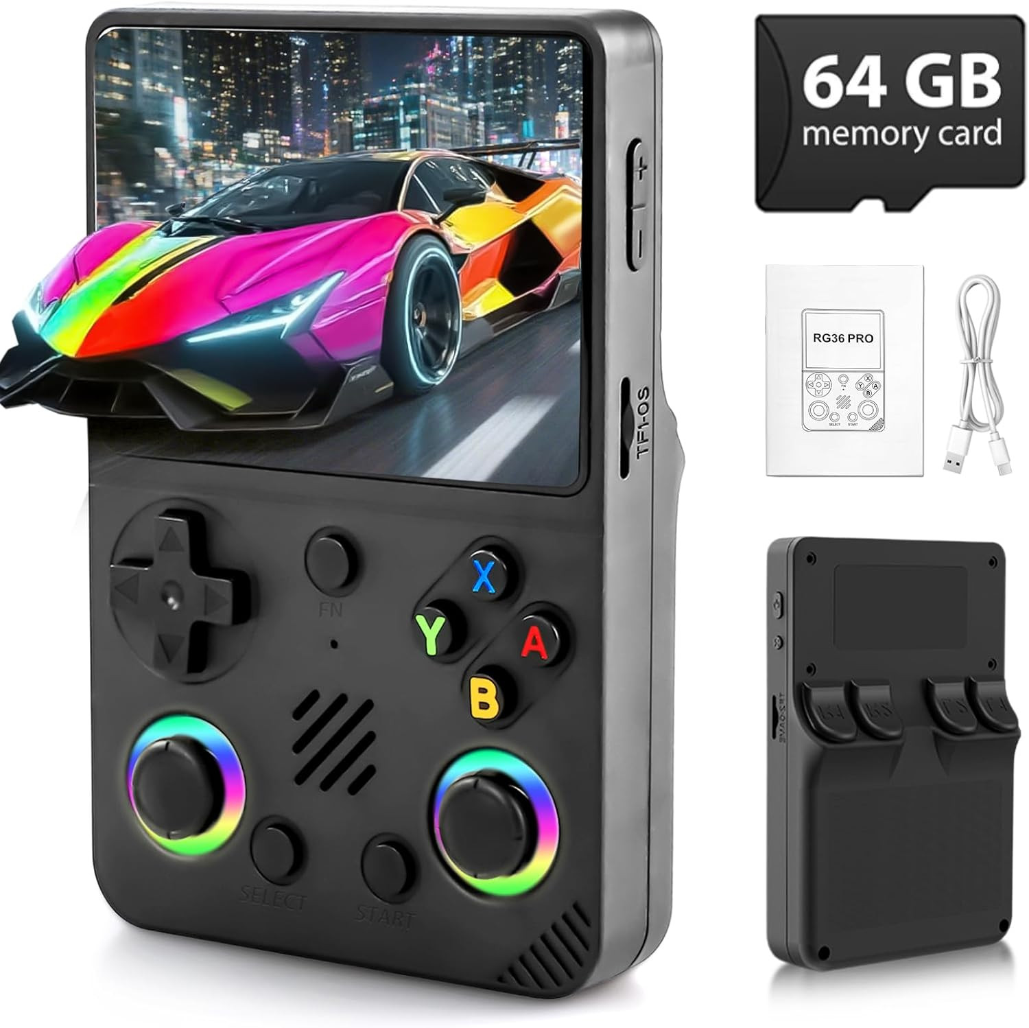 Consola Portatil Retro 64G Sistema Abierto Pantalla 3.5 IPS 30000Juegos Clasicos