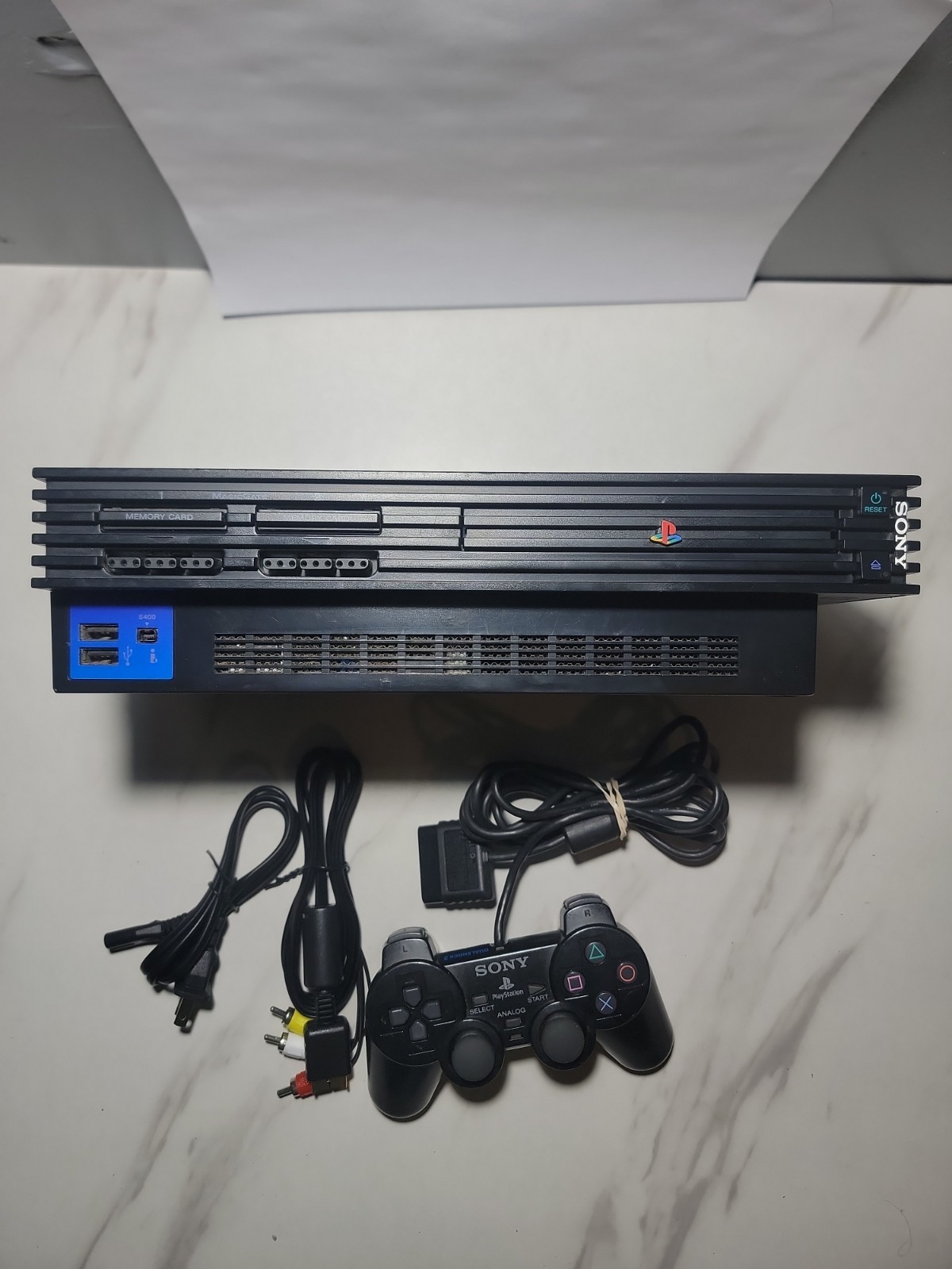 Sony PlayStation 2 PS2 Black Console with Controller and cords TESTED & WORKING