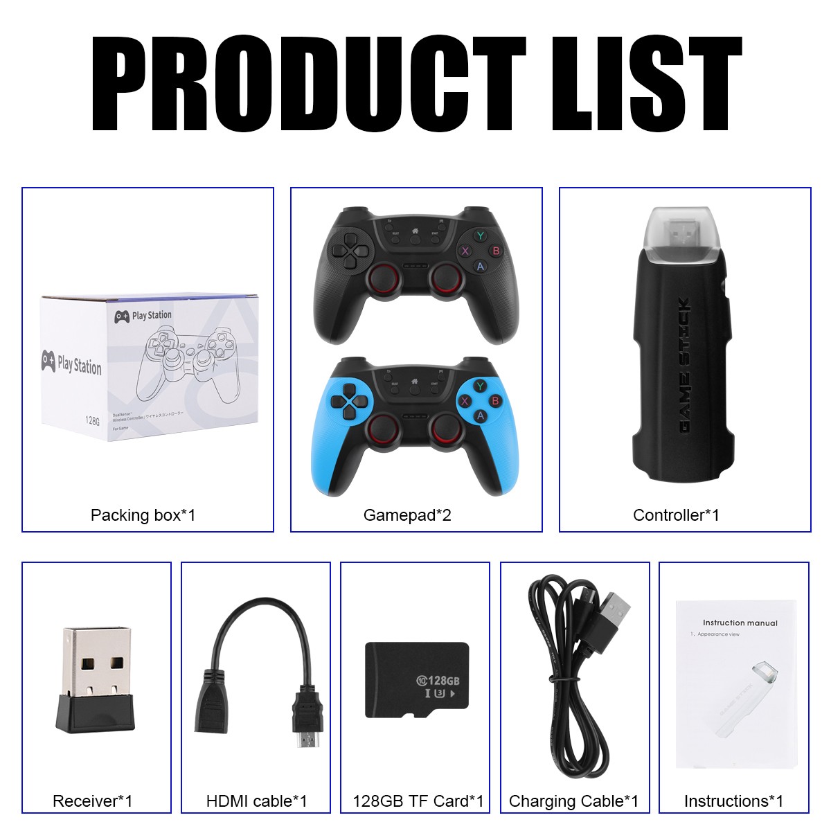 X2PRO 128G 40000+Games 4K Game Stick 3D HD Retro Video Game Console Wireless New