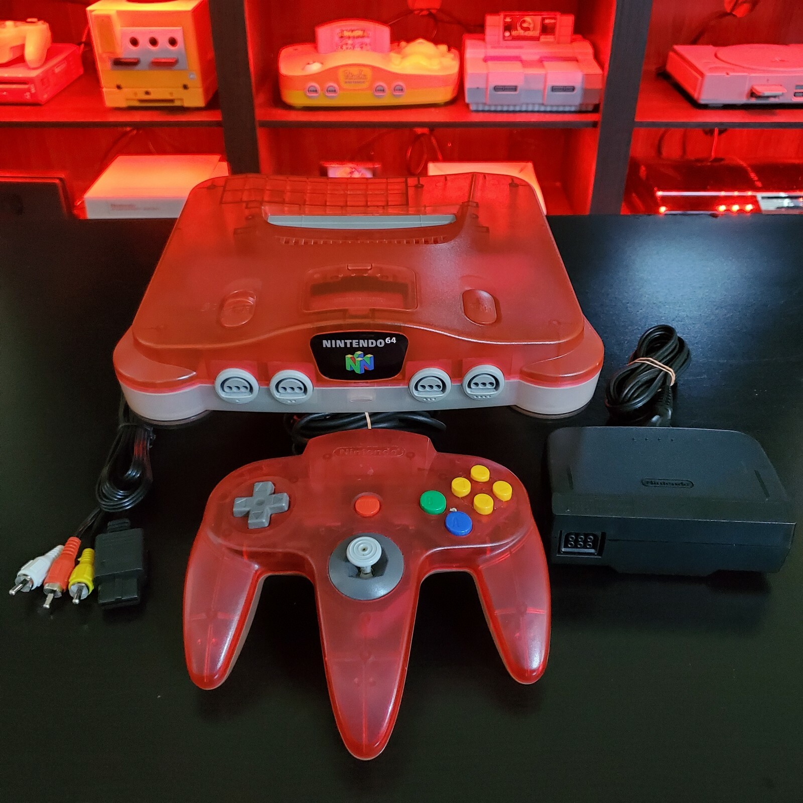 Nintendo 64 Console Watermelon Red and Clear N64 REGION FREE US Seller