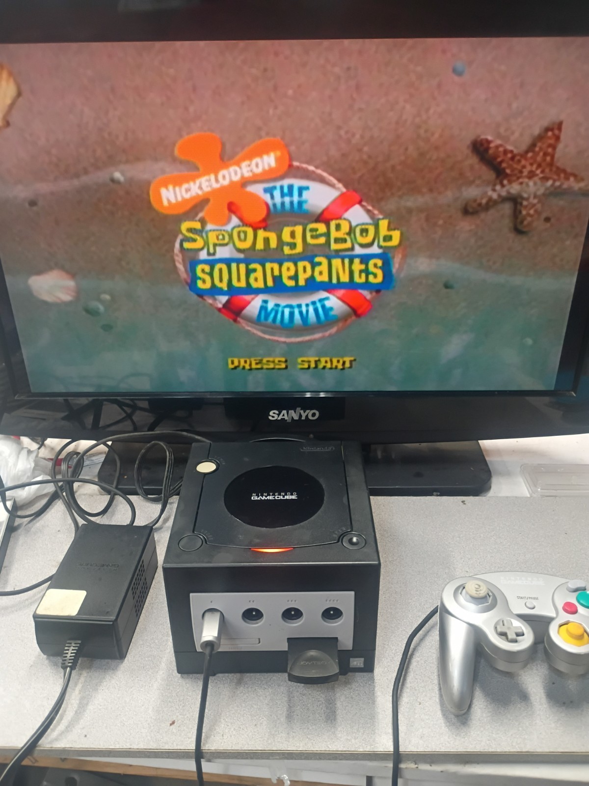 Nintendo GameCube Console (USA) Black Working W/Remote 1 Game & 16mb Memory Card