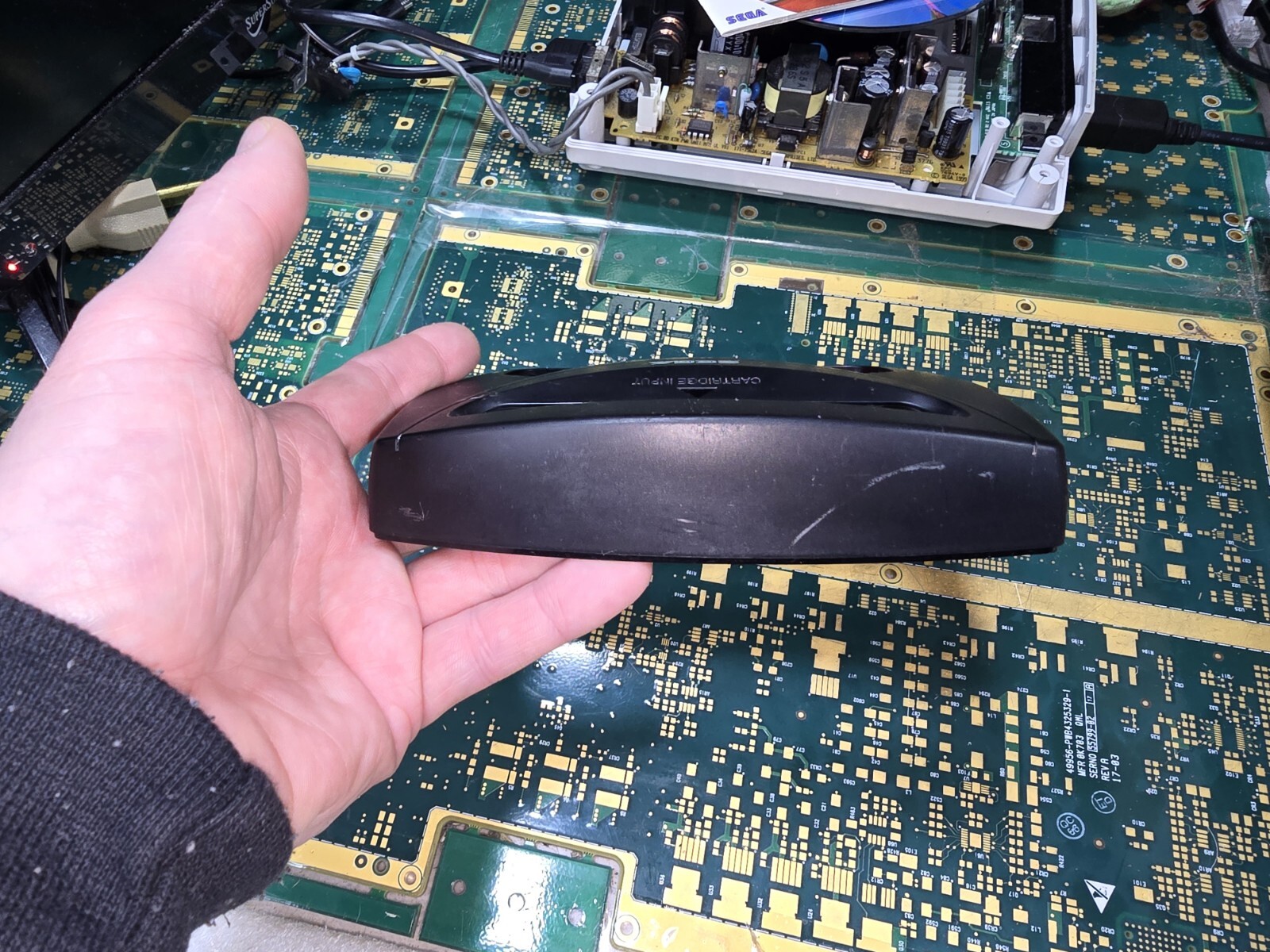 Sega Genesis Model 3 MK-1461 EMPTY Top Cover Plastic Black ONLY-Intact-OK-READ