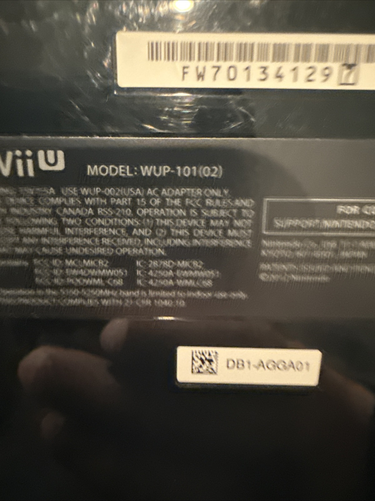 Nintendo Wii U Black Console WUP-101 (02), Gamepad, Game, & Wires Bundle Tested