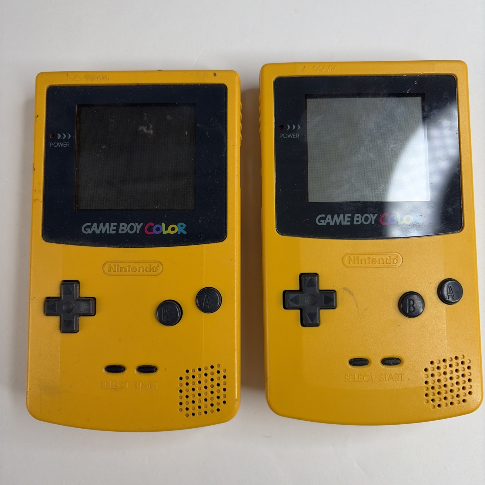 x2 Nintendo Gameboy Boy Color Yellow Console CGB-001 Parts Repair