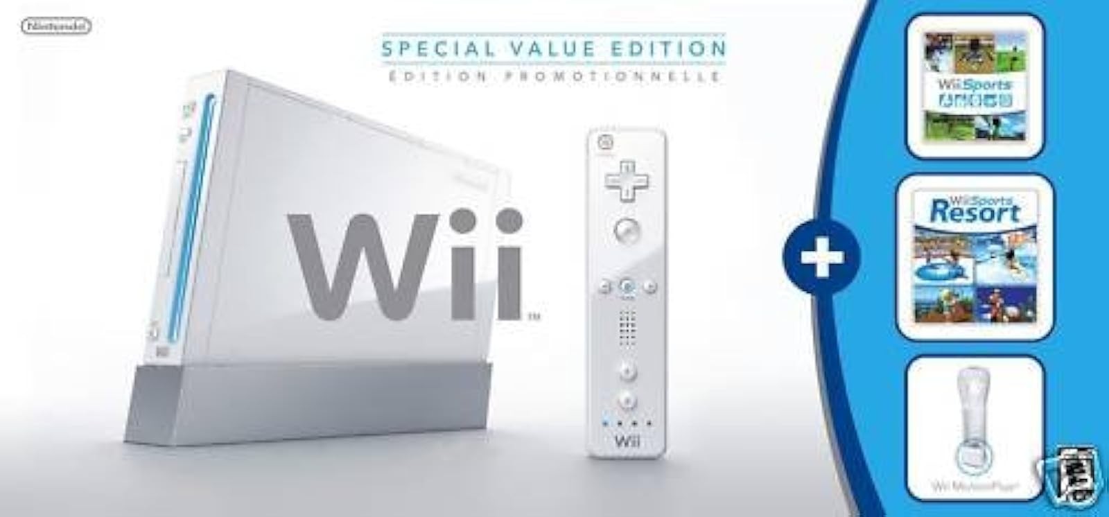 Wii Console W/ Bonus Wii Sports Resort And Wii Motion Plus Bundle White Home