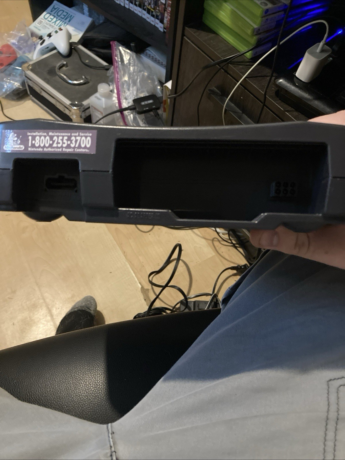 Nintendo 64 Black Console With 2 Purple Controllers And Power Cables