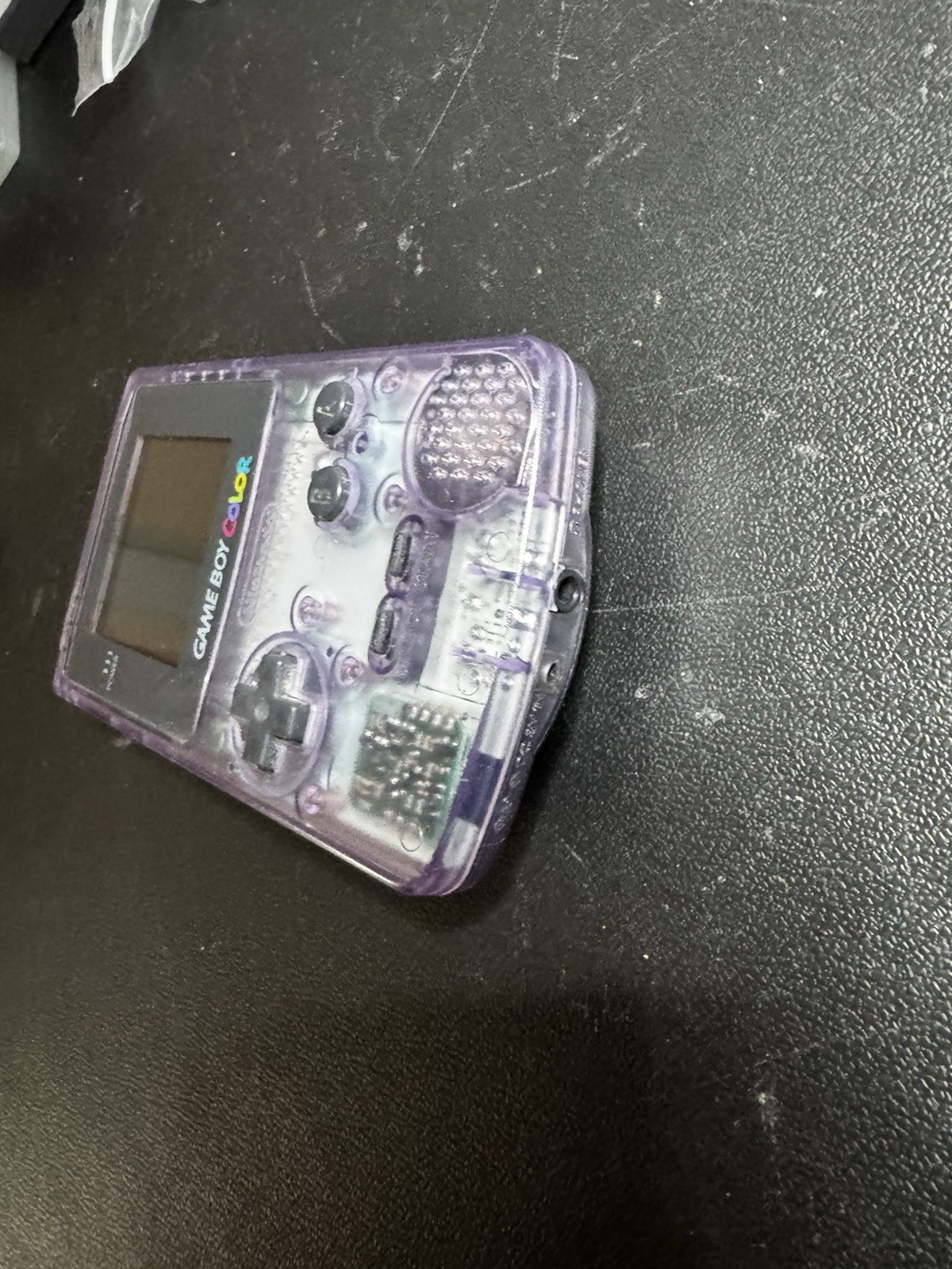 Nintendo Game Boy Color Atomic Purple W/ Game Casper Tested Works Great