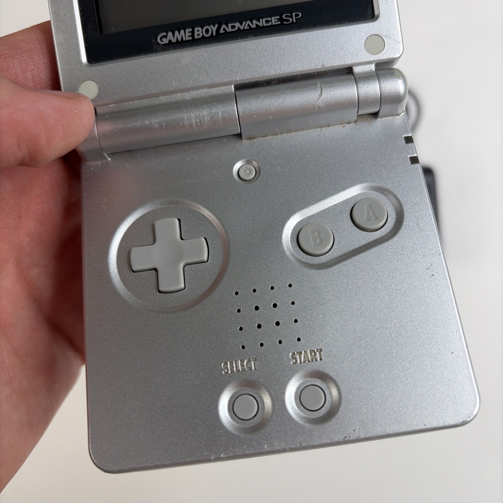Gameboy Advanced sp GBA Platinum Silver Ags-001 Tested US Model