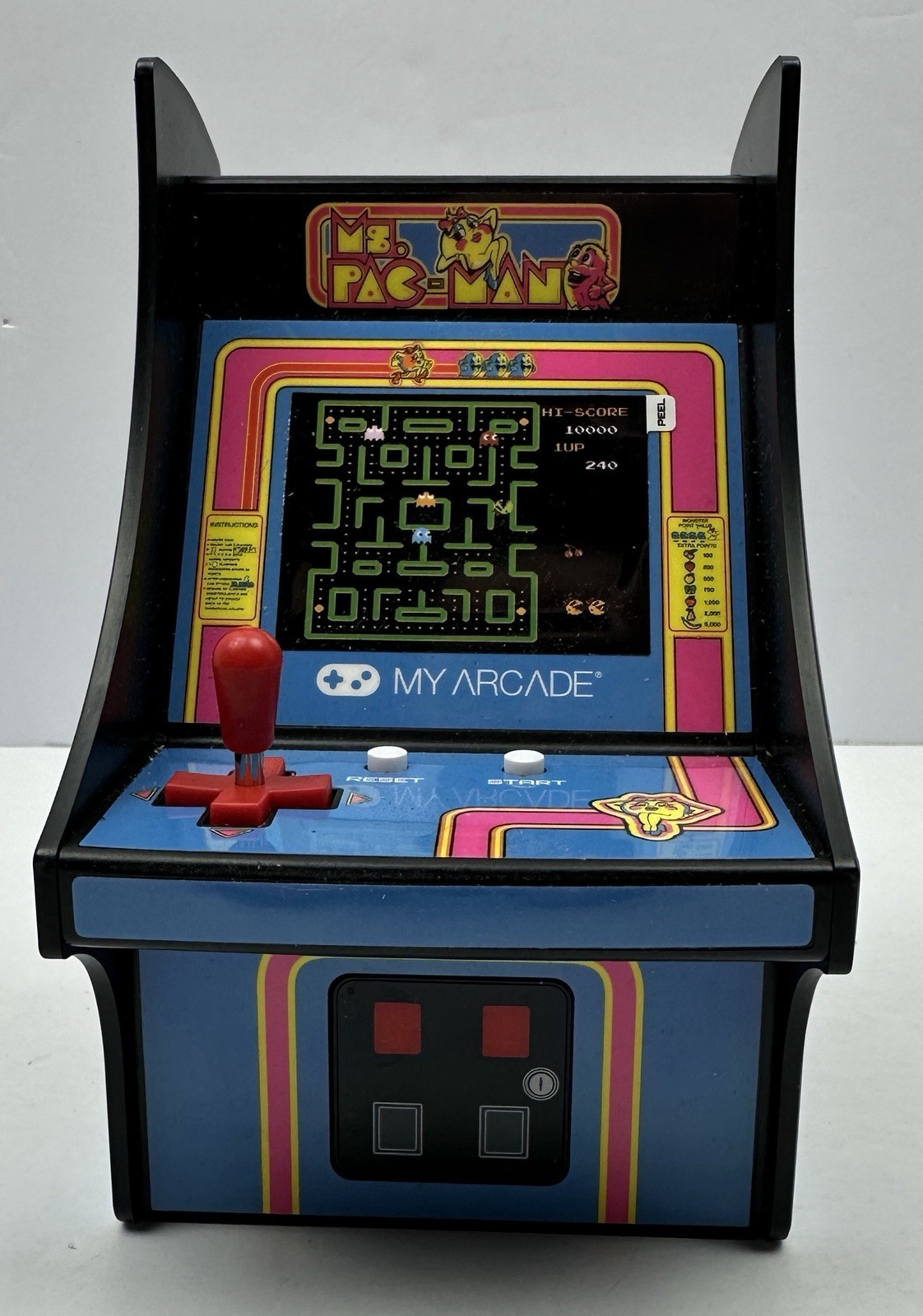 Namco My Arcade Ms. Pac-Man Micro Player New W/O Box Mini Arcade W/ Instructions