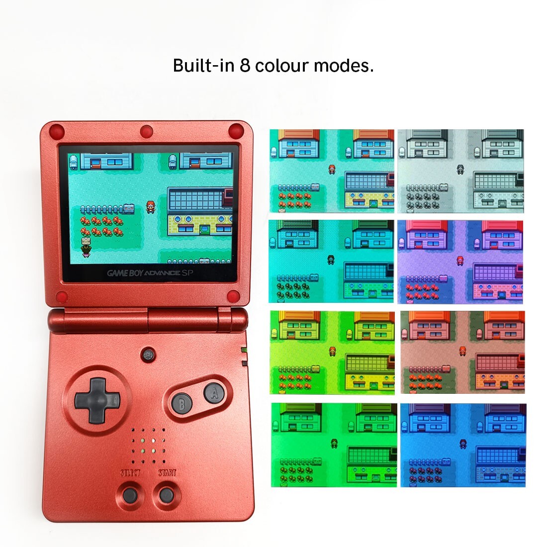 Game Boy Advance SP Red Console modify IPS V5 LCD Backlight Screen 720×480