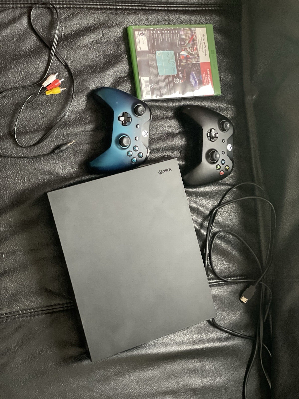 Xbox One X Console 2 Controllers, Power Cords, & Hdmi Cable. Adult Owned!!