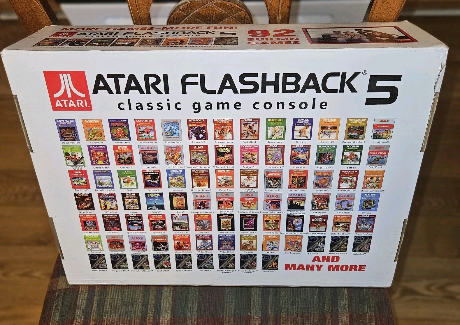 Atari Flashback 5 Classic Game Console 92 Games 2 wireless Controllers AC Adpt