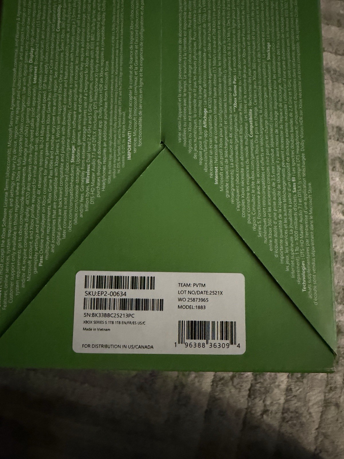 Microsoft Xbox Series S 1TB SSD Console (Model: 1883) 196388363094 NIB
