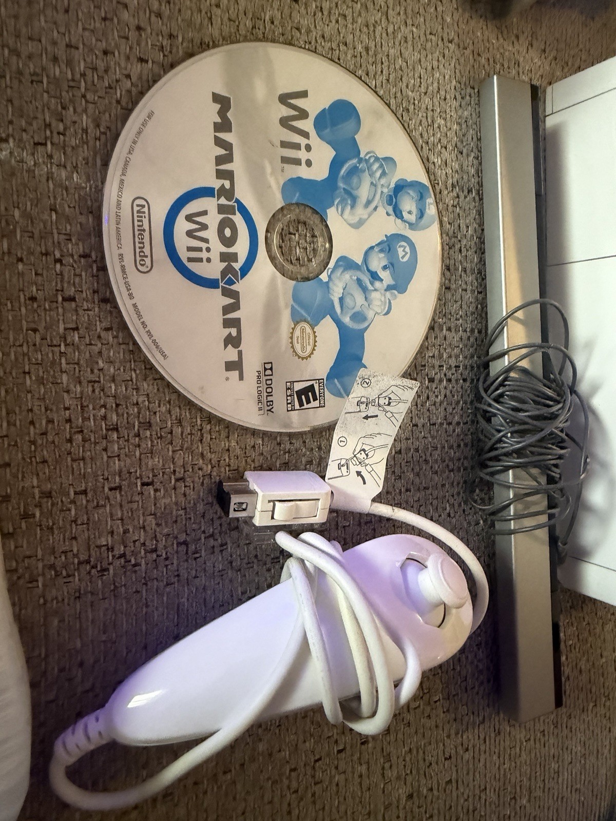 Nintendo Wii console with one nunchuk & 2 remote (read) Mario Kart Bundle Tested