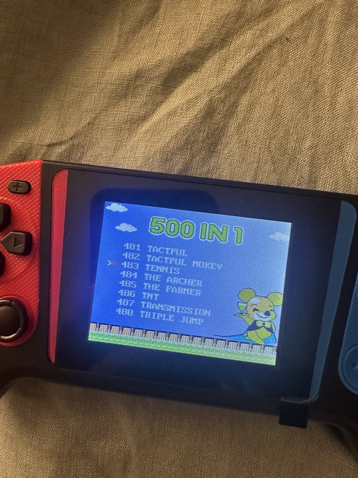 500 in 1 Handheld Video Game Console Red Blue Black Built-in Games