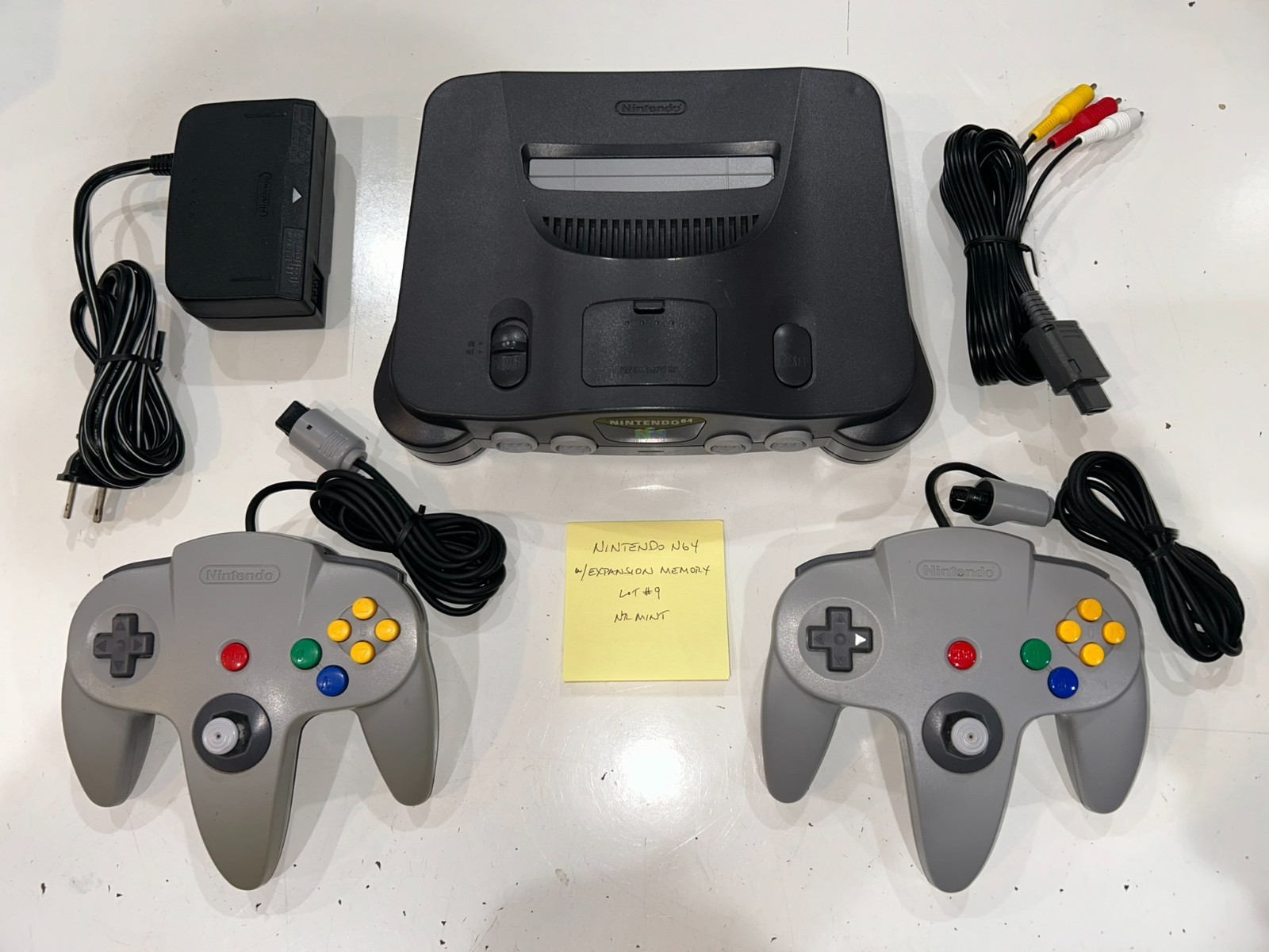 Nintendo 64 Console Bundle, 2 Tight Controllers, Expansion Memory Complete NM #9