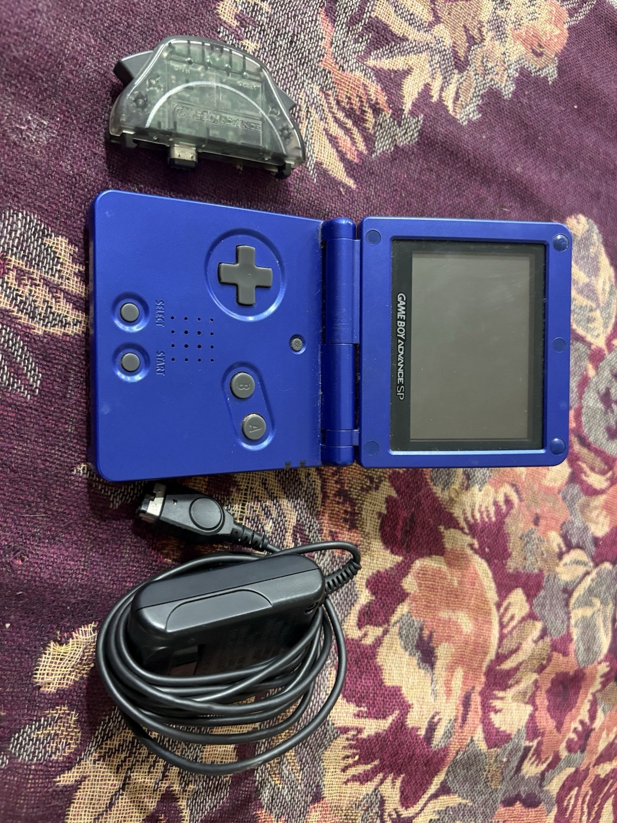 Nintendo Game Boy Advance SP Blue Handheld Console Bundle- see description