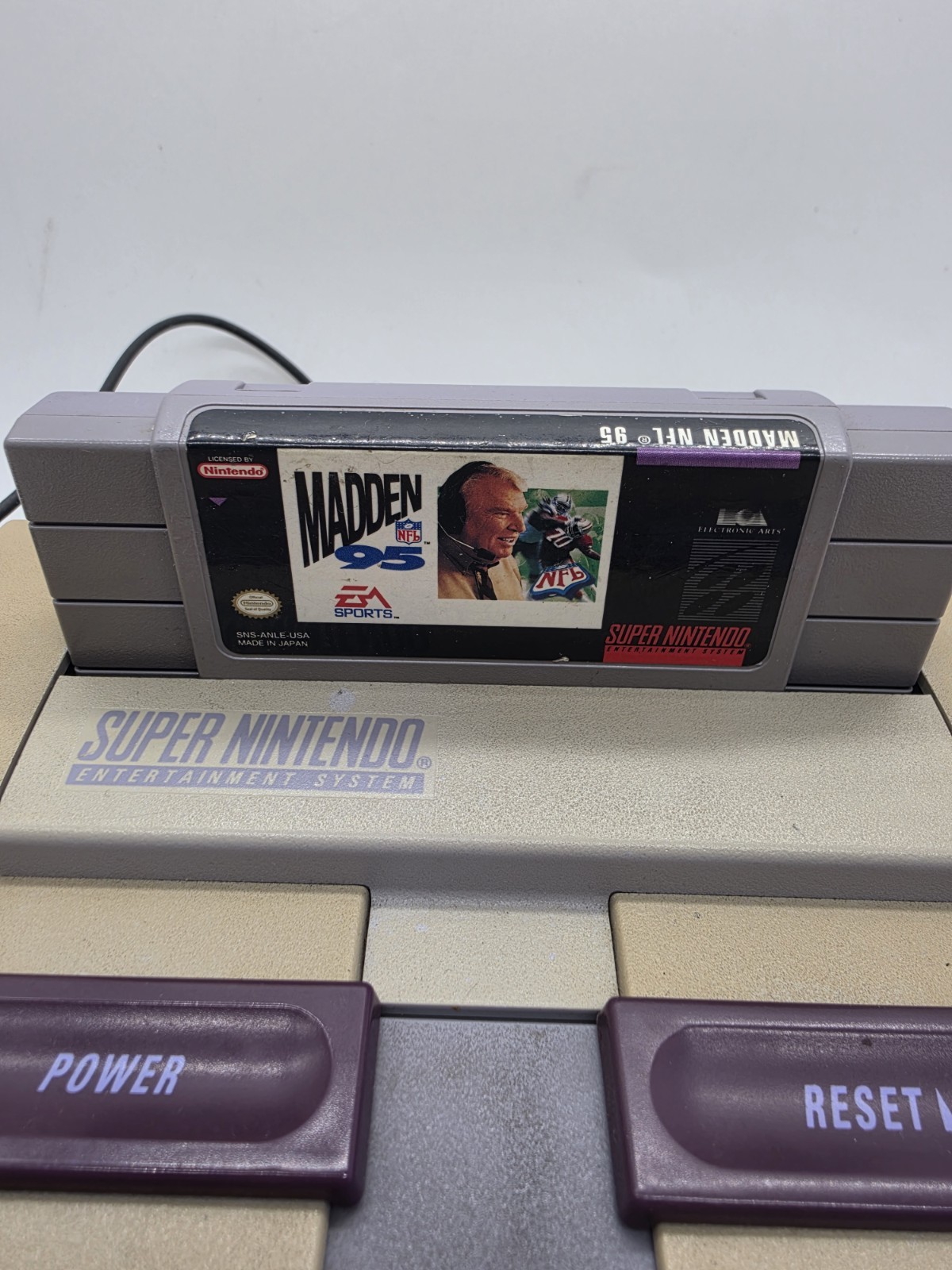 Super Nintendo Console Tested 1 Controller Power RF Cord With Madden Snes Retro