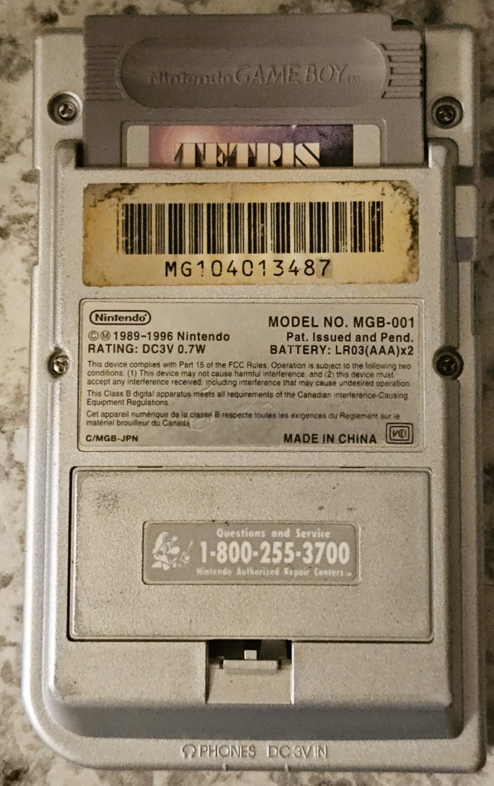 Authentic Silver Nintendo Game Boy Pocket Console (MGB-001) Launch Model No-LED