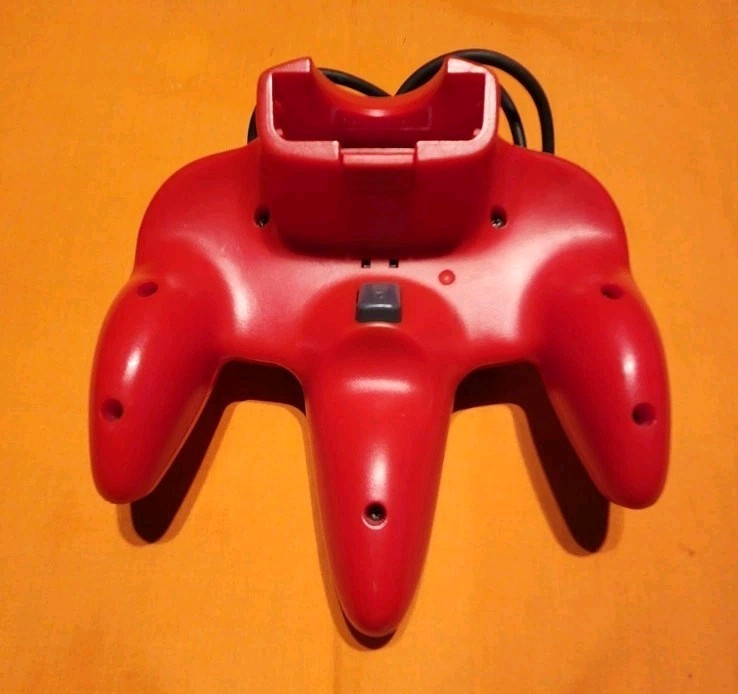 Nintendo 64 N64 Console. Red Controller. Ocarina Of Time (aftermarket). Cables