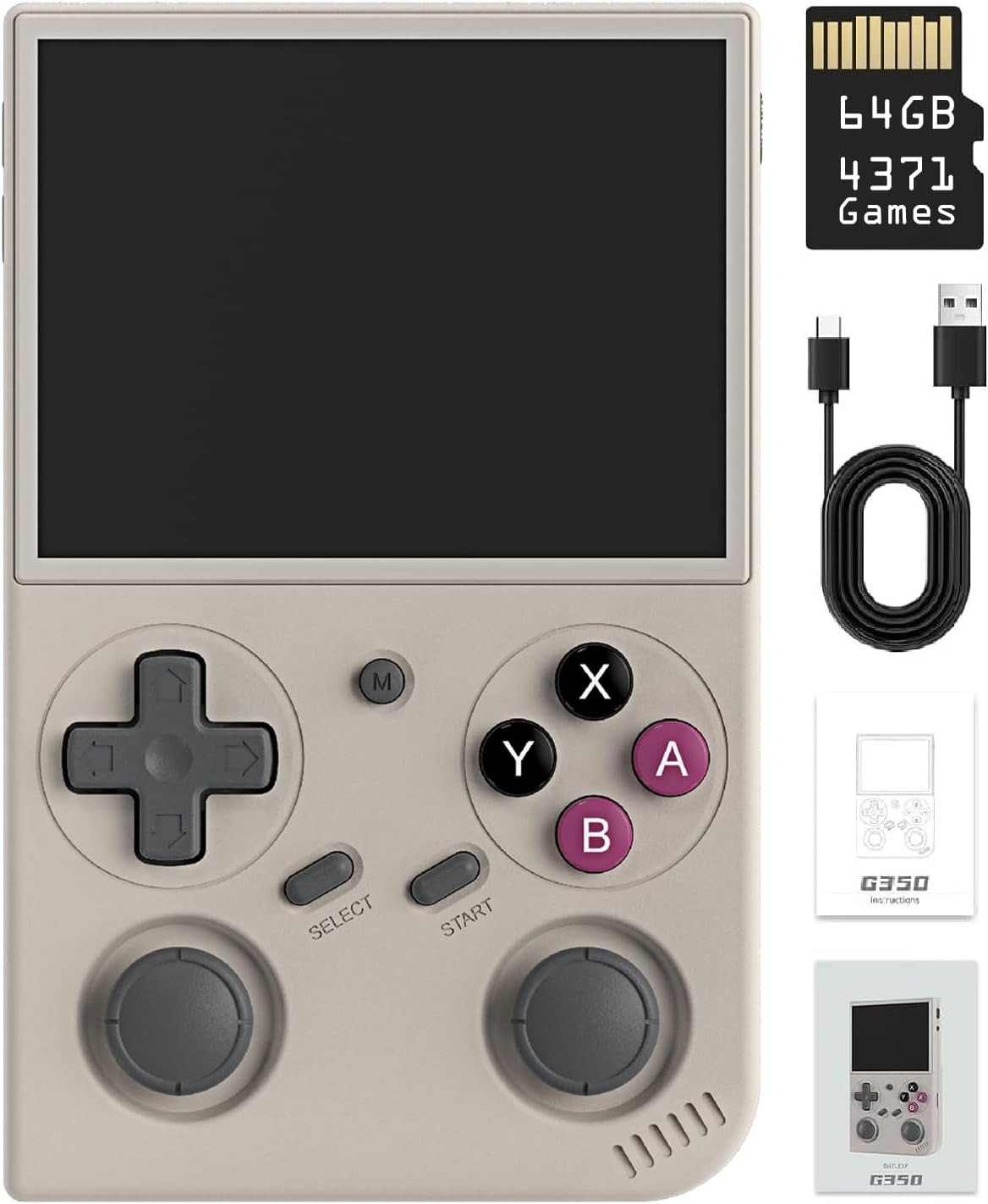 G350 Retro Handheld Game Console with 4371 Games and 3.5″ IPS Screen