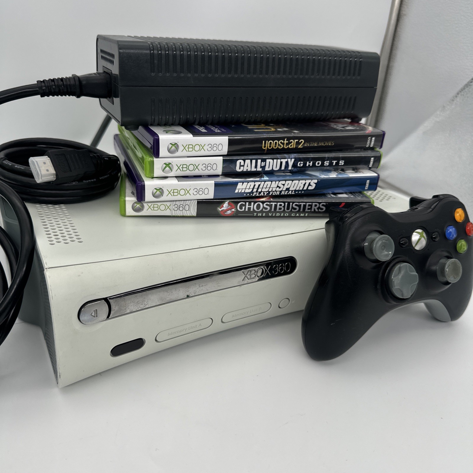 Microsoft Xbox 360 Console White 60 GB HHD Hard Drive Bundle Tested