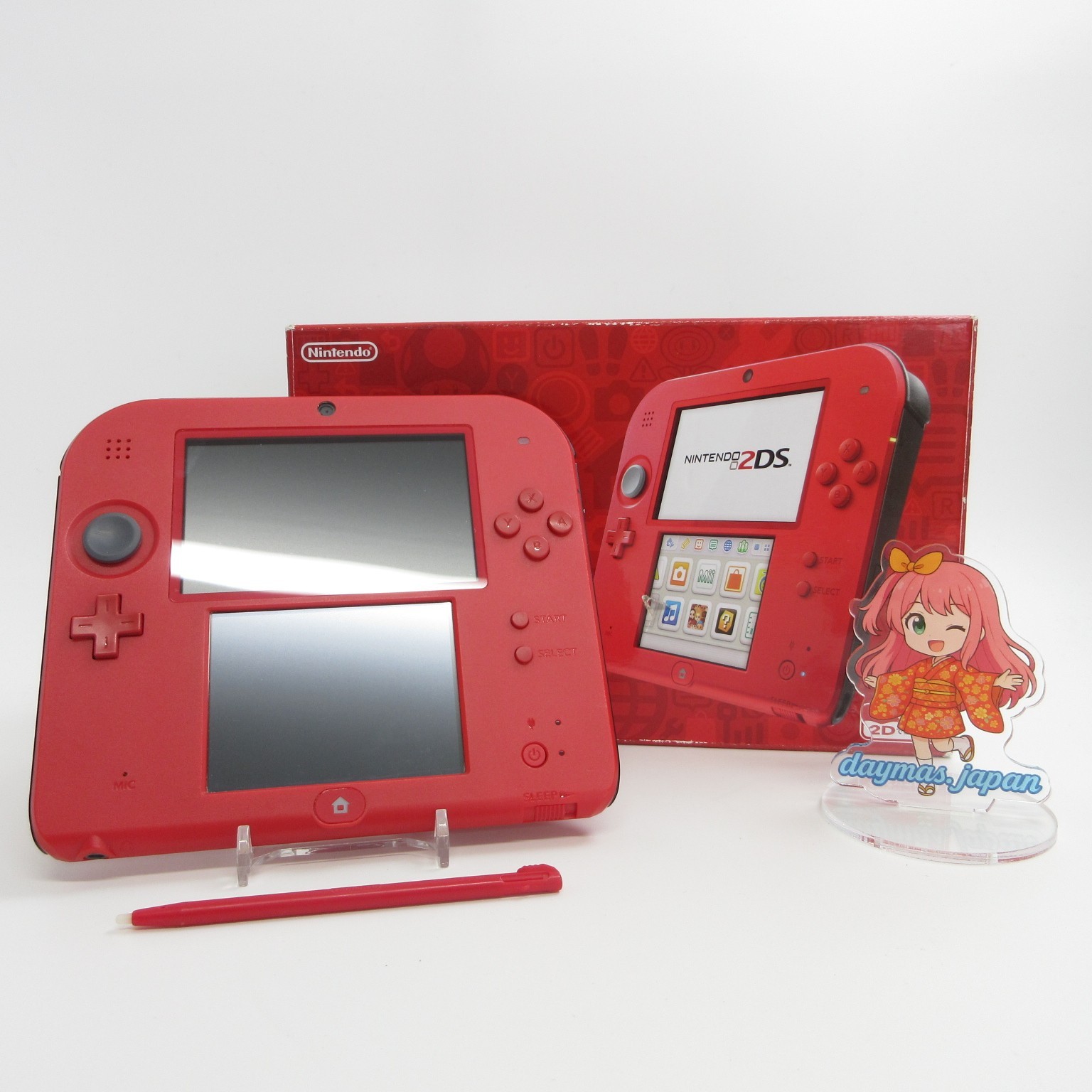 【Excellent】Nintendo 2DS Red Console Japanese Edition #DEN08/0712/08