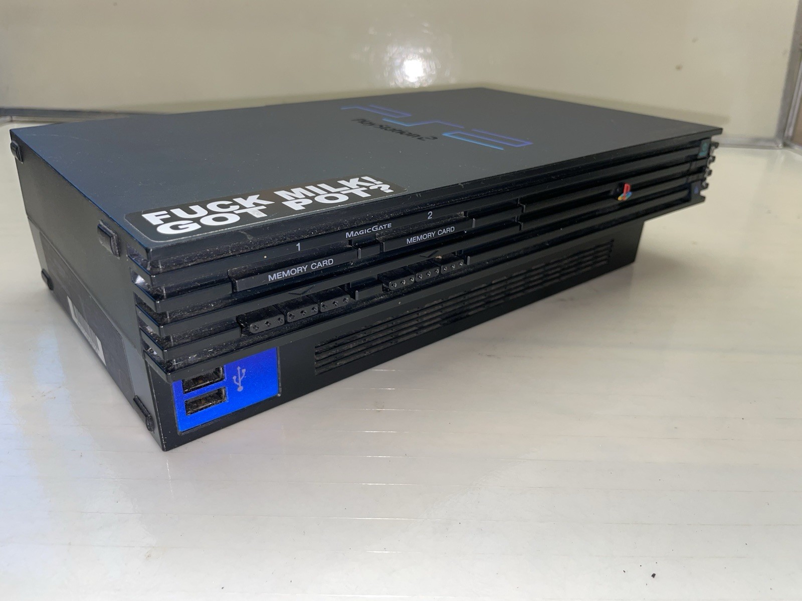 PlayStation 2 Console w/ Hdd2 Network Adapter + Controllers and Game