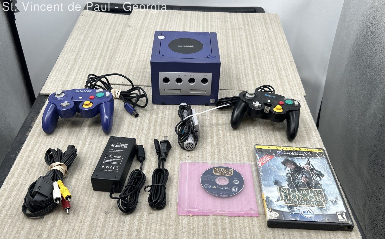 Nintendo GameCube DOL-001 Indigo Console Bundle With Controller and Games Tested