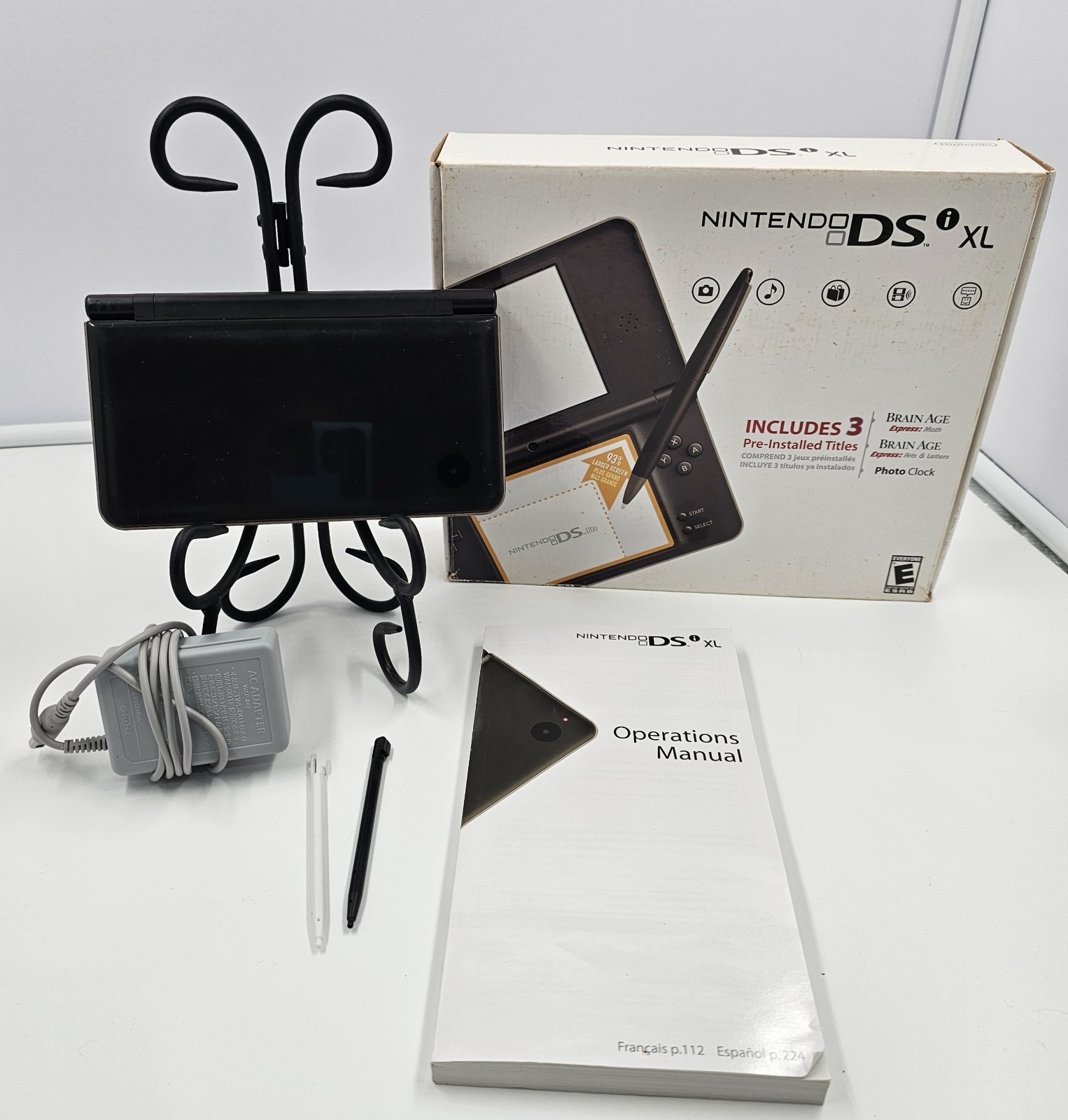 Nintendo DSi XL Bronze Brown With Original Box, Charger, Stylus Tested Works