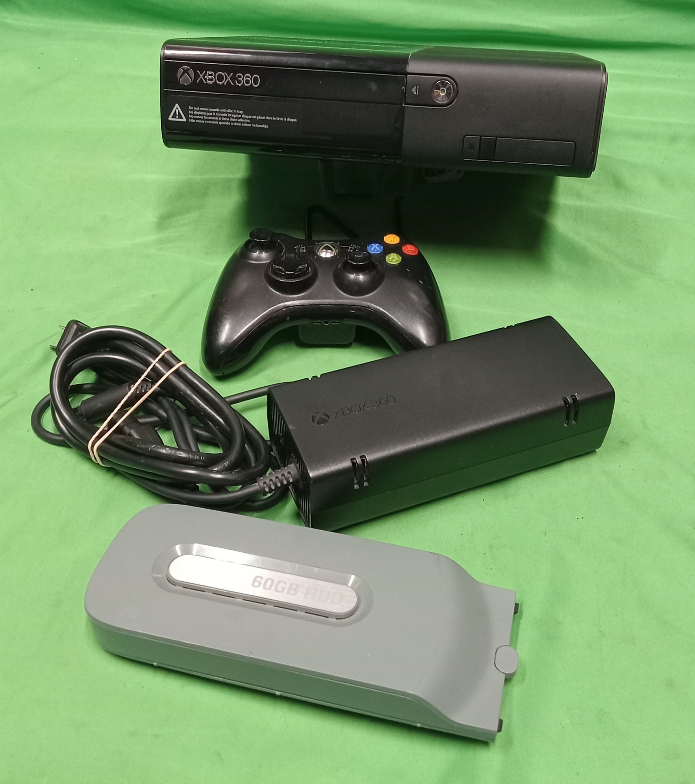 Xbox 360 E Model 1538 Console + HDD & Controller | Powers On | Read Description