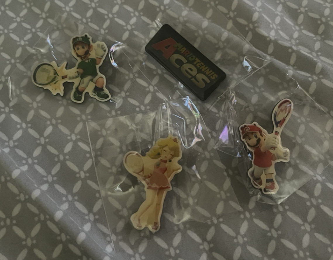 NEW Mario Tennis Aces E3 2018 Promo Pin Set Mario Luigi Peach Nintendo Switch LE