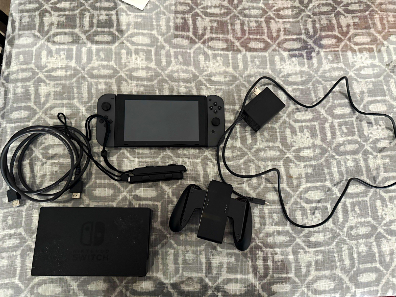 Nintendo Switch Console Gray Joy-Con w/ Dock, AC Adapter, HDMI Cable Wi-Fi