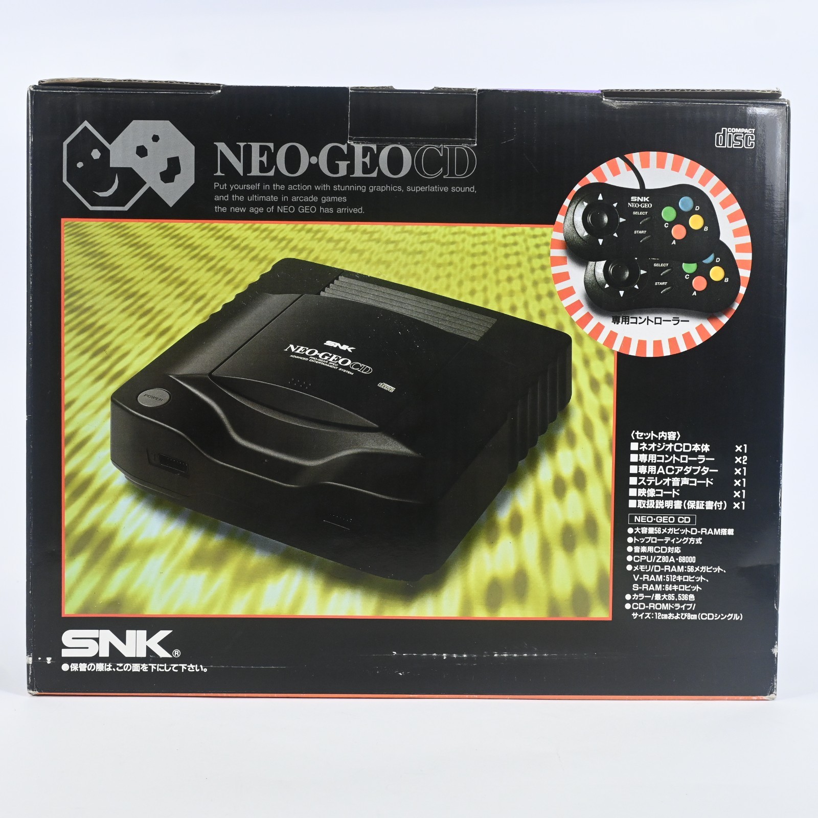 SNK Neo Geo CD Front Loading Console Boxed 2 Controllers Tested Working Japan