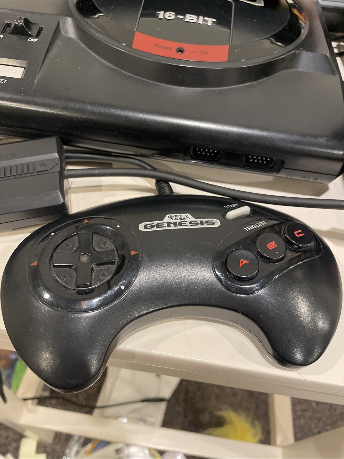 Sega Genesis 1601 Console System, 32X Adapter, 9 Games,Controller, Manual Cables