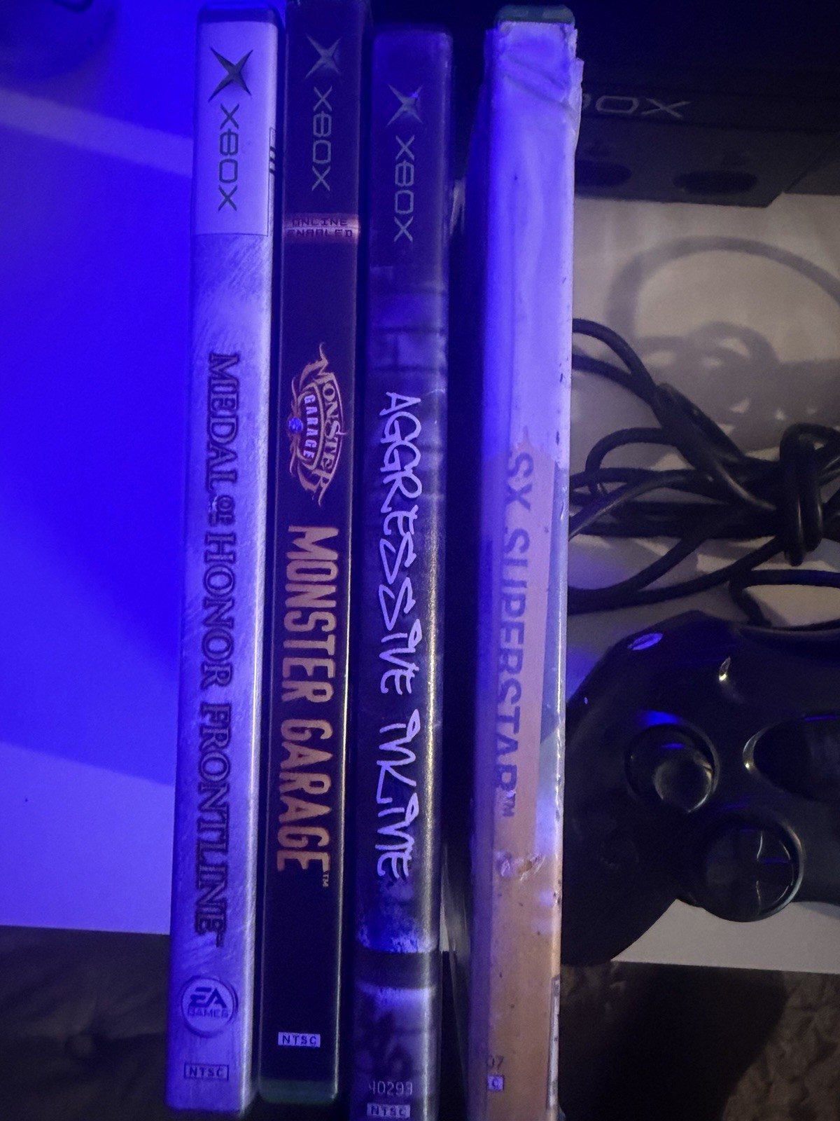 Original Xbox V1.1 Console Powers On, Doesn’t Read Discs, Tray Issue, 4 Games.
