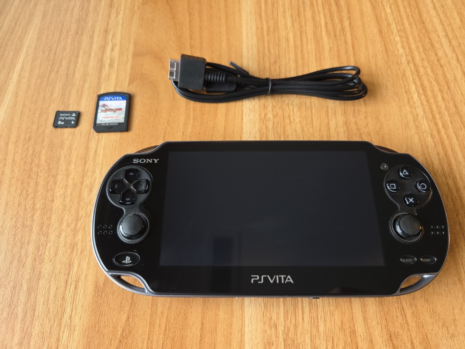 Sony Ps Vita PCH-1100 Crystal Black Model Console And Charger TESTED