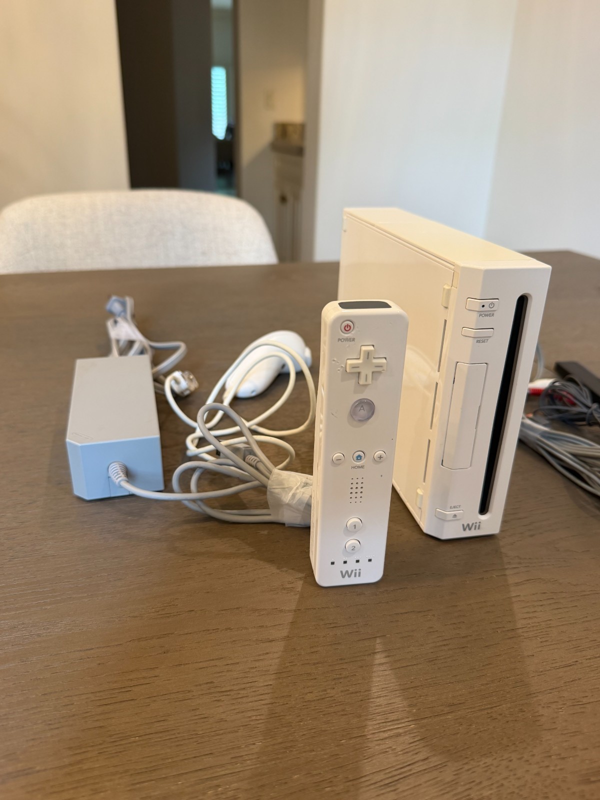 Nintendo Wii White Console w/ Wii Remote & Nunchuk – See Description