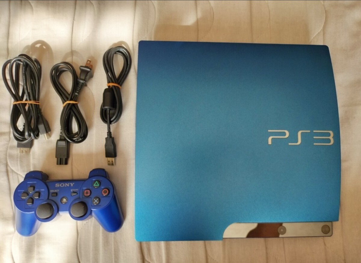Sony PlayStation 3 PS3 CECH 3000B Splash Blue Console Controller Tested Japan