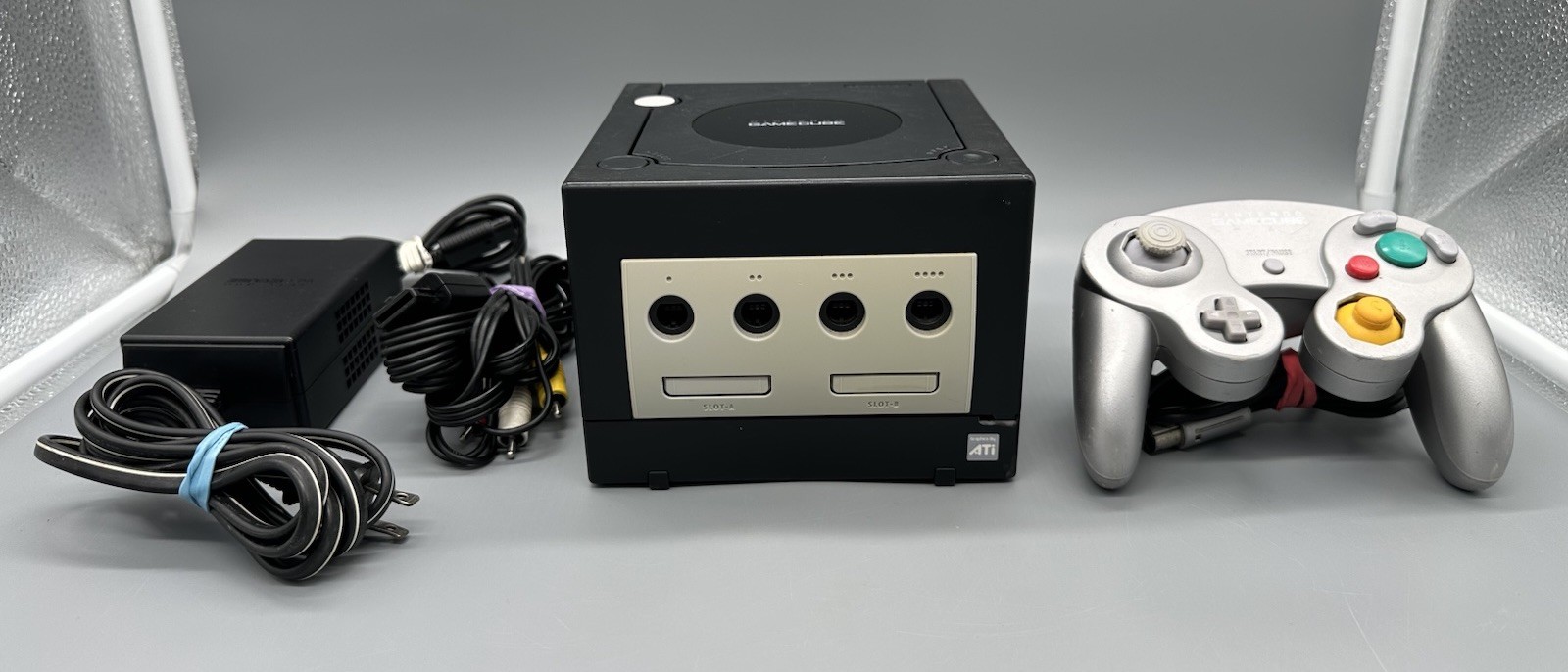 Nintendo GameCube Console Bundle Tested Works Controller Cables DOL-001