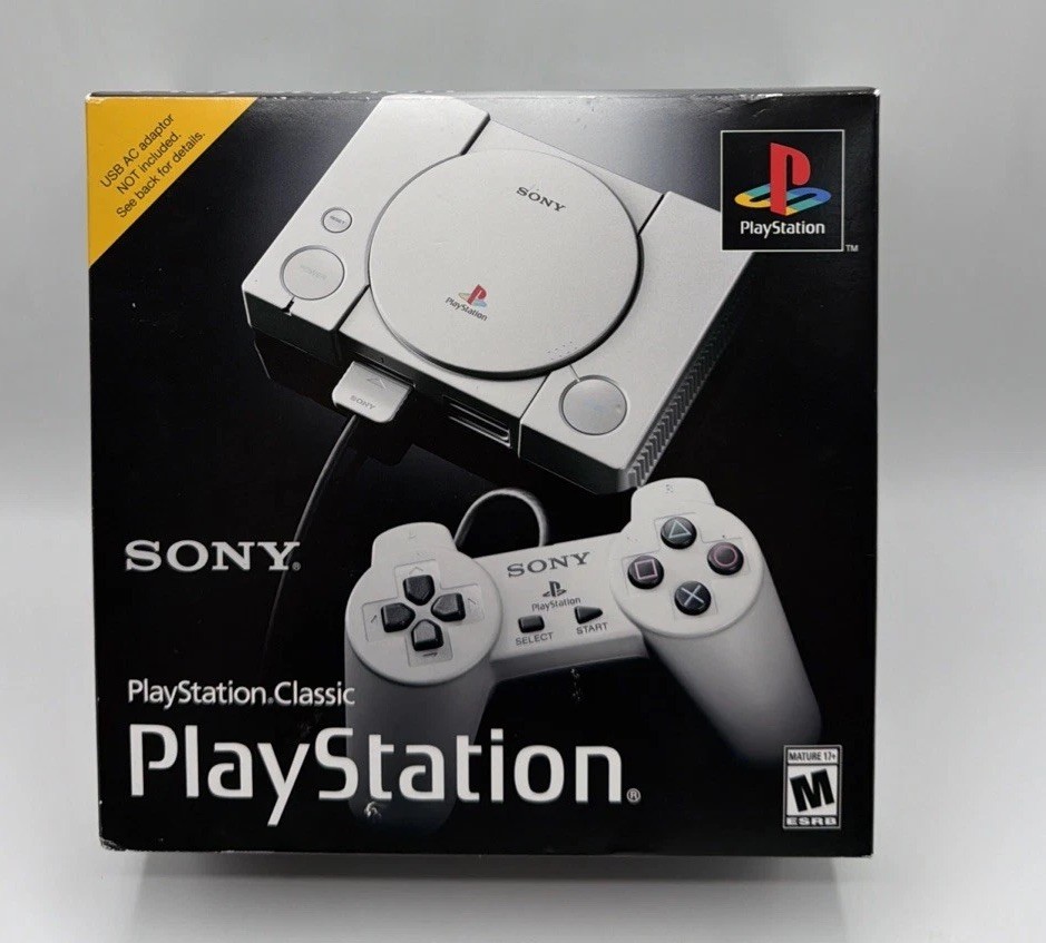 Sony PlayStation Classic Gray Console w/2 controllers, 20 games HDMI & Power Cor