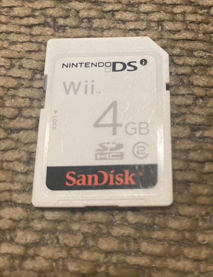 Nintendo DS Wii SanDisk 4GB SD Memory Card Works