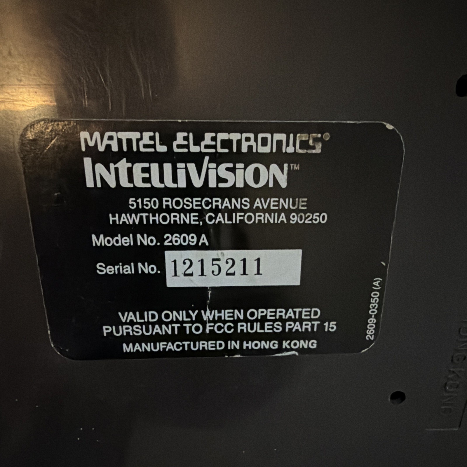 Mattel Electronics Intellivision Console Model 2609/2609A Brown RF 1979