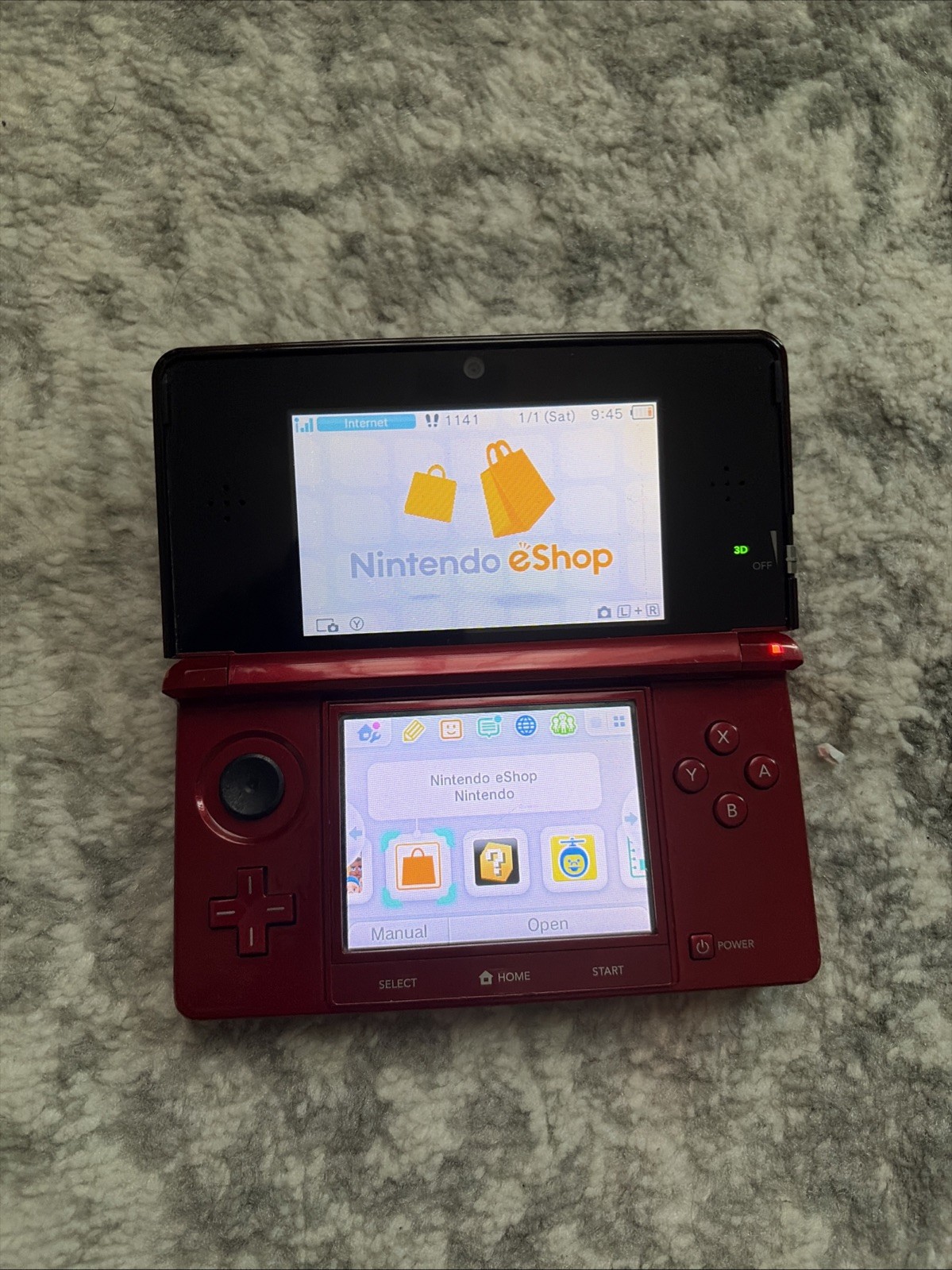 Nintendo 3DS Handheld System Flame Red Working