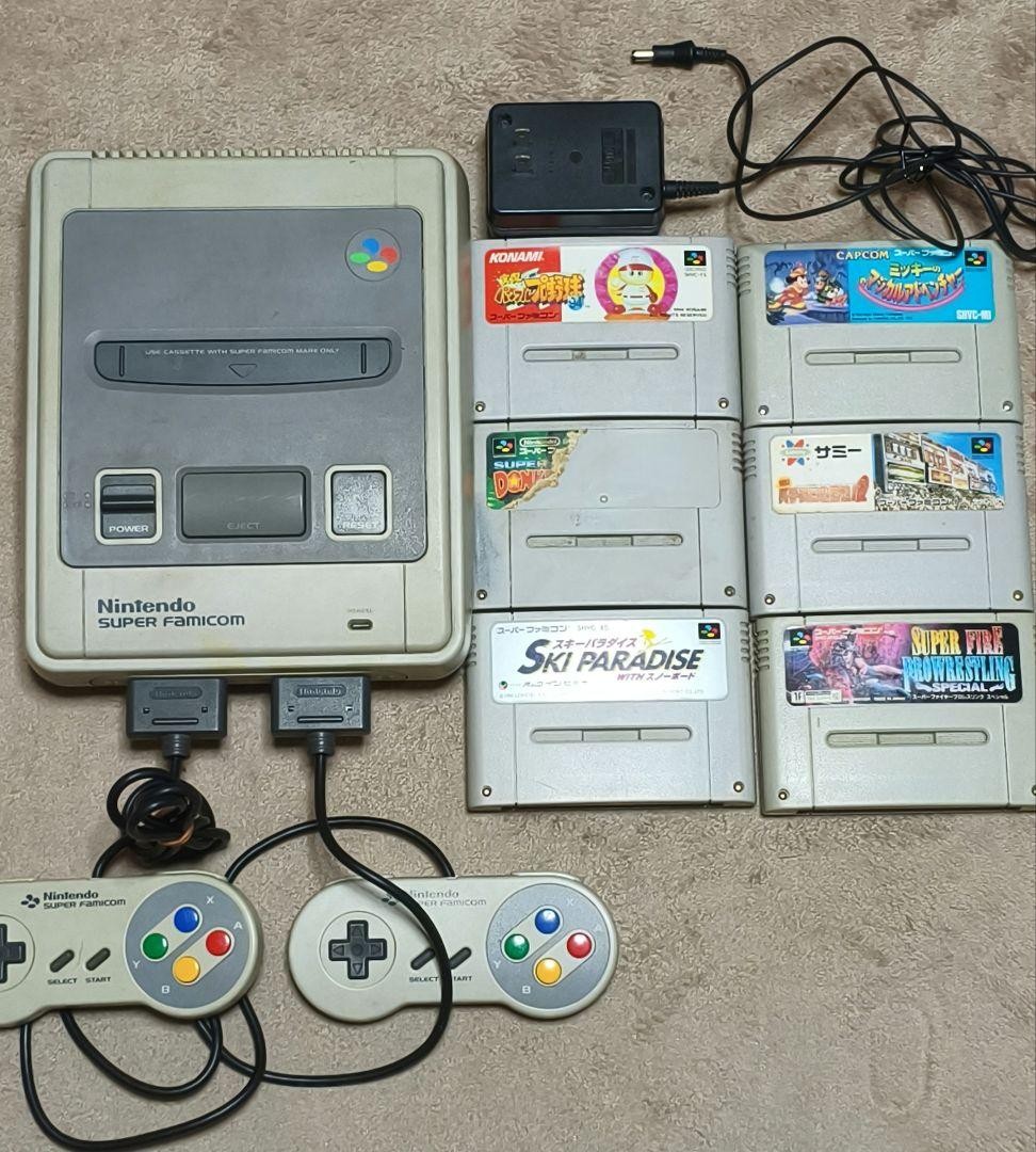 Nintendo Super Famicom Console Set w/6 Games Controllers Japan [ Excellent ] #45