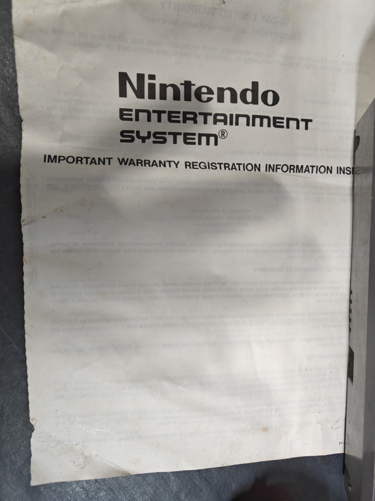 Nintendo NES Console with Original Box, Zapper, Controllers, Instructions, Cords