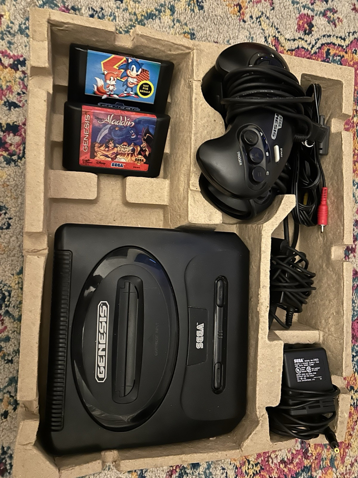 Sega Genesis 16 Bit Console 11 Mint In The Original Box. 2 Controllers, 2Games