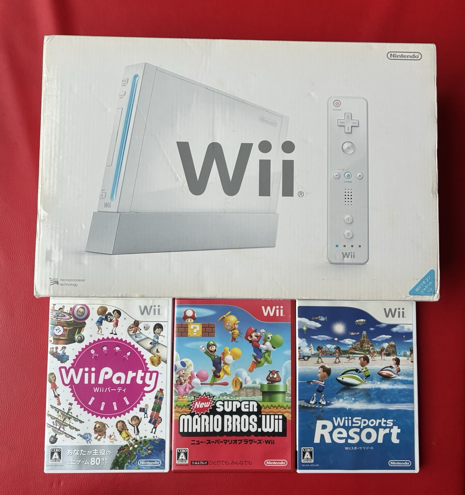 Nintendo Wii Console CIB (EXCELLENT) RLV001 – JPN w/ 3 classic games (NTSC-J)